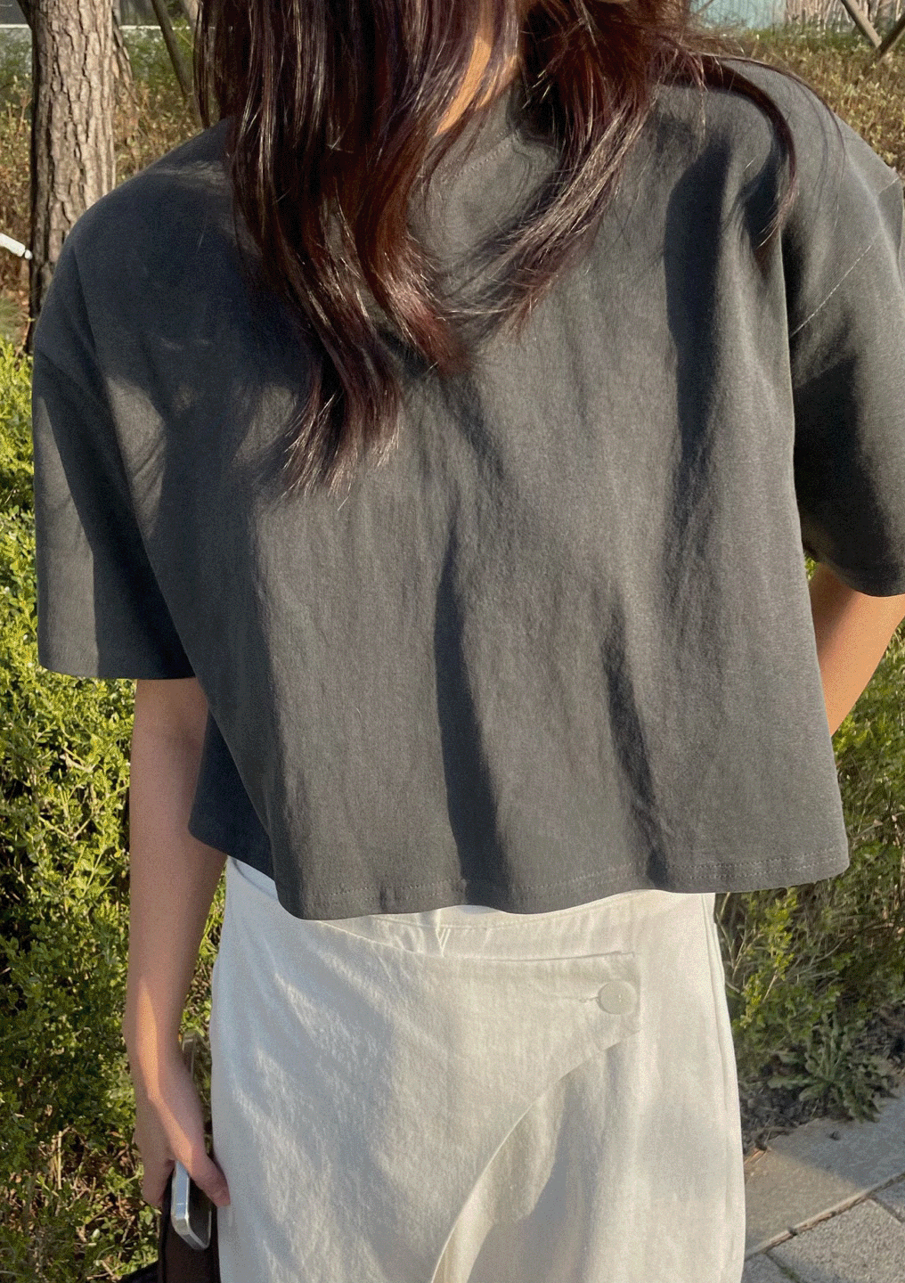 루어스 피그먼트 크롭 티셔츠 (4col) 블랙 차콜 핑크 화이트